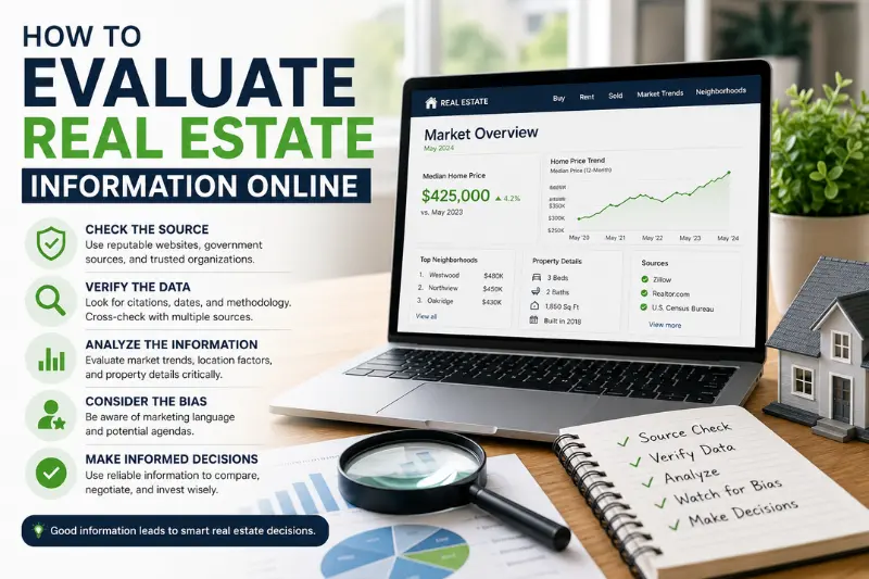 how to evaluate real estate information online