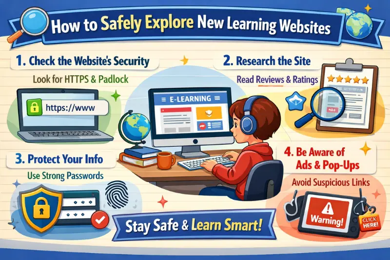 how to safely explore new learning websites