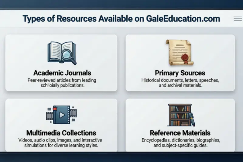 types of resources available on galeeducation com